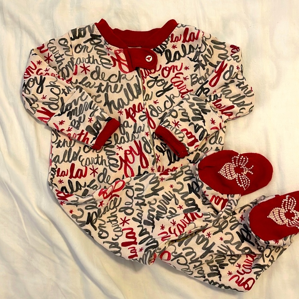 Christmas Burts Bees Pajamas 0-3 Months